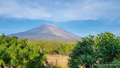 Le mont Agung vu depuis notre logement