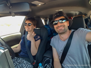 Selfie pendant nos longues heures de route sur la côte ouest australienne